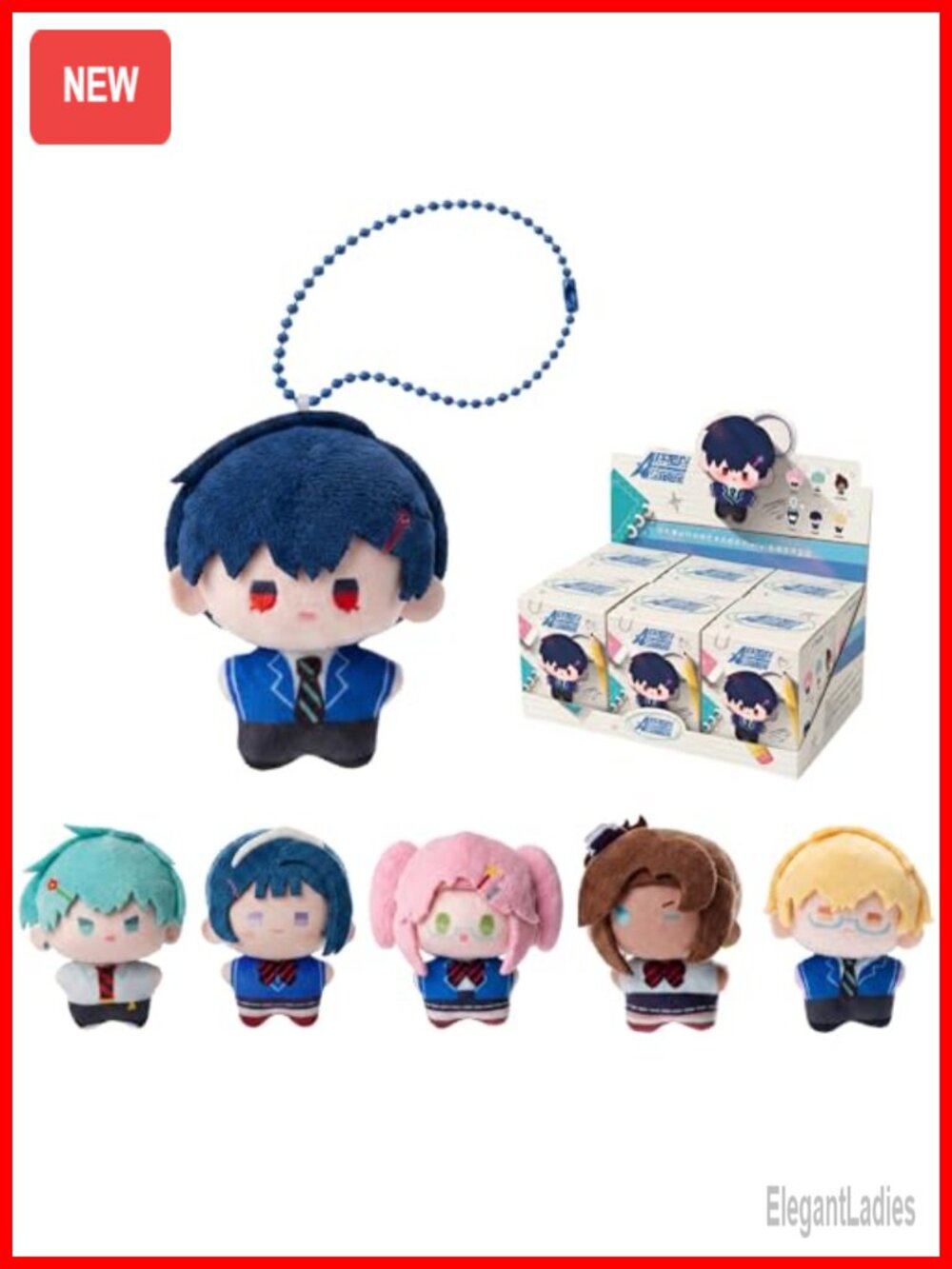 Official Alien Stage Plush Keychain 6 Pack Mystery Box Bag Charm,Polyester